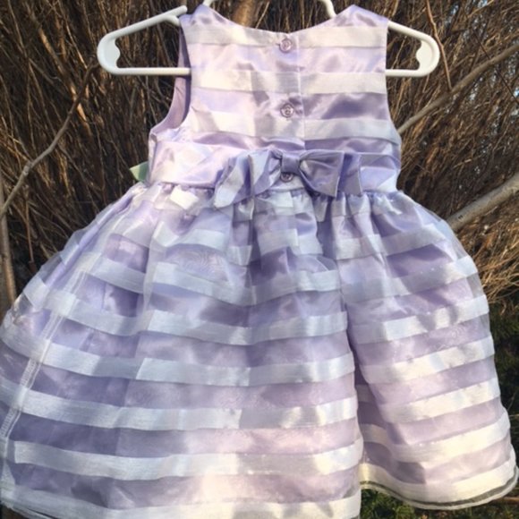 Exquisite, NWOT, Lilac Baby Dress with Rose Buds, & Leaves - Picture 4 of 8